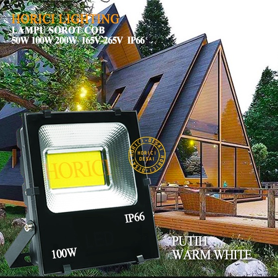 50W ASLI BODY ALUMINUM LAMPU SOROT COB OUTDOOR FLOOD LIGT KAP SOROT