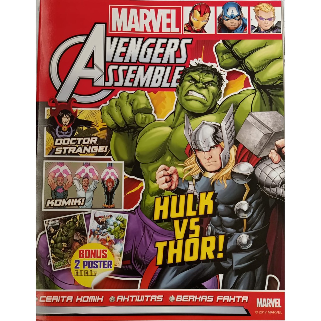 Buku Cerita Anak Komik Aktivitas Marvel Avengers Assemble Hulk Vs Thor Bonus 2 Poster Shopee Indonesia