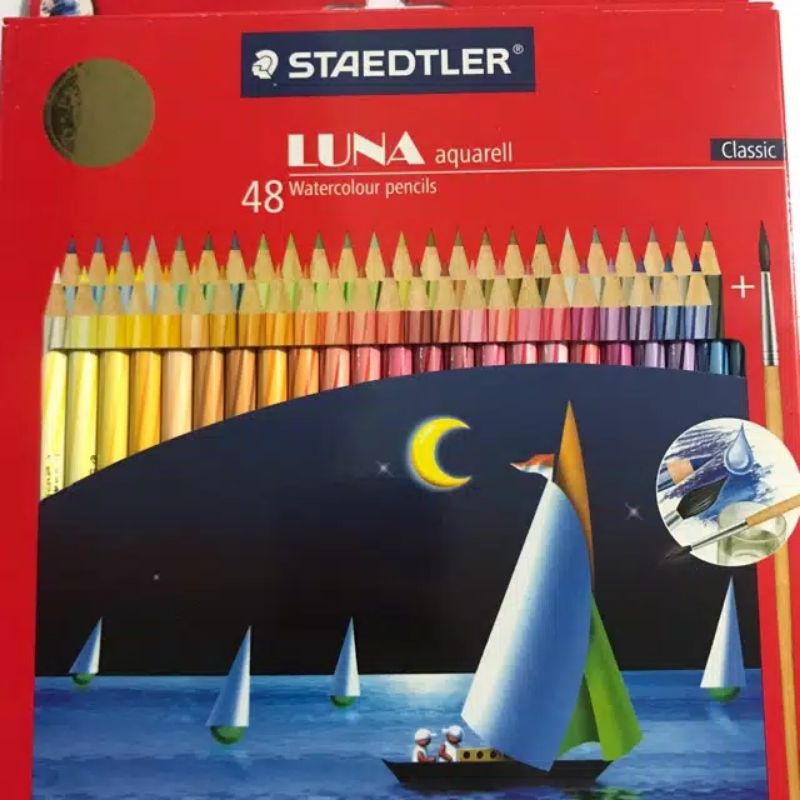 pensil warna luna, watercolour