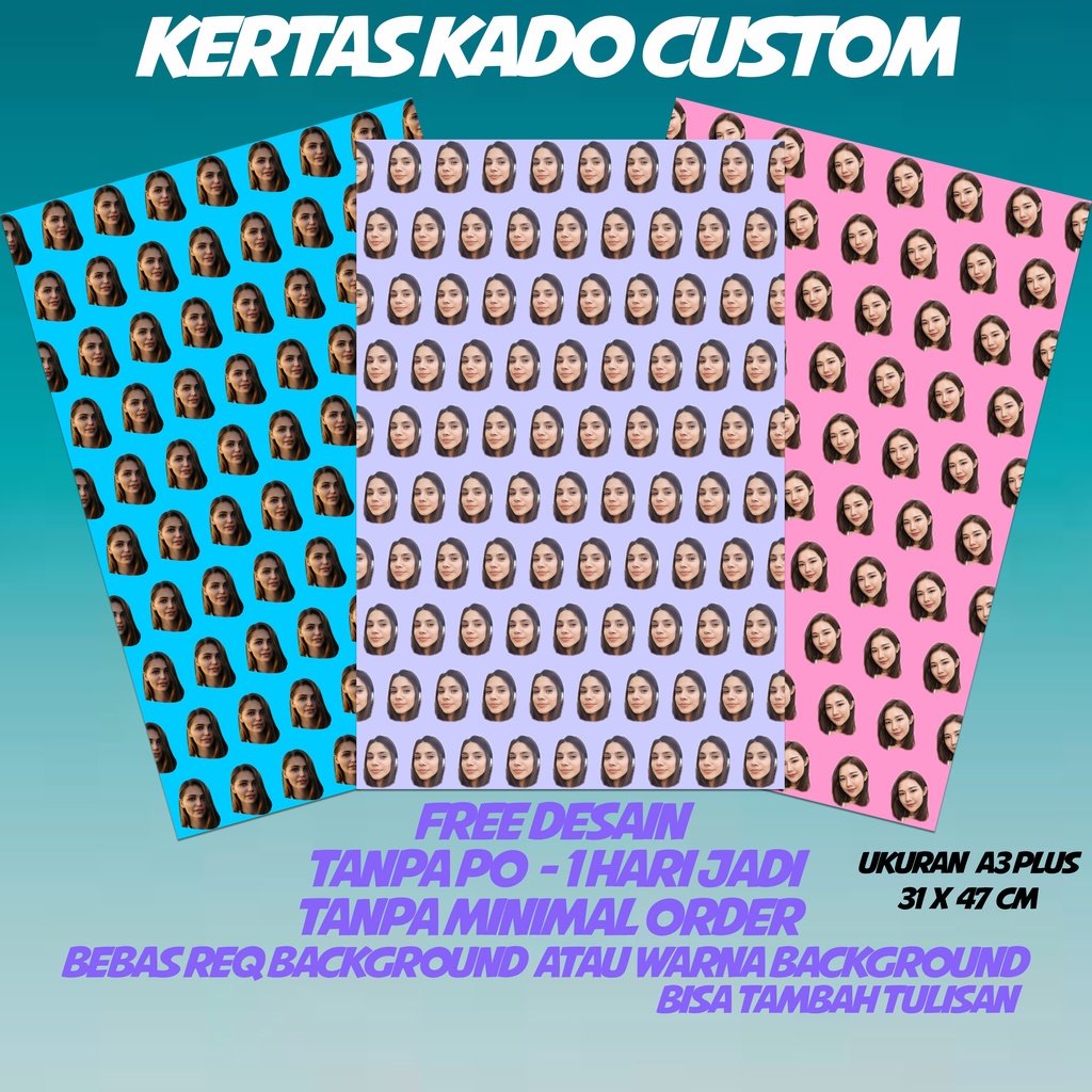 

CUSTOM KERTAS KADO | WRAPPING PAPER | TANPA MINIMAL ORDER | TANPA PO | BEBAS DESAIN