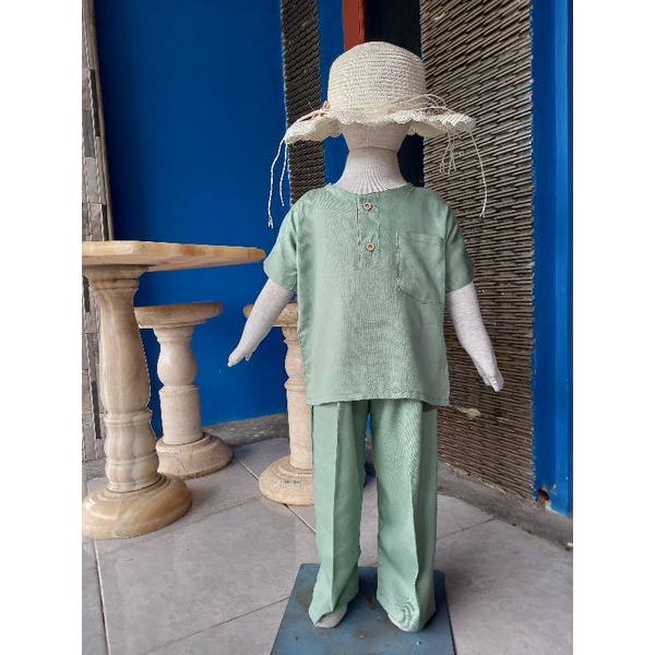 Piyama anak rayon polos/tangan pendek celana panjang/one set anak murah
