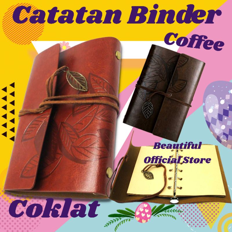 

Buku Catatan Binder Kulit Retro Leaf Kertas A6