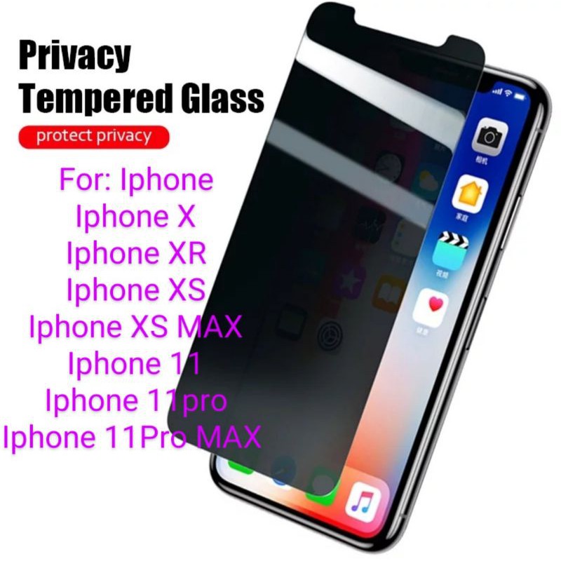 Iphone X XR XS Max 11 Pro 11pro Max Antigores Tempered Glass Spy TG Screen Guard protector privacy