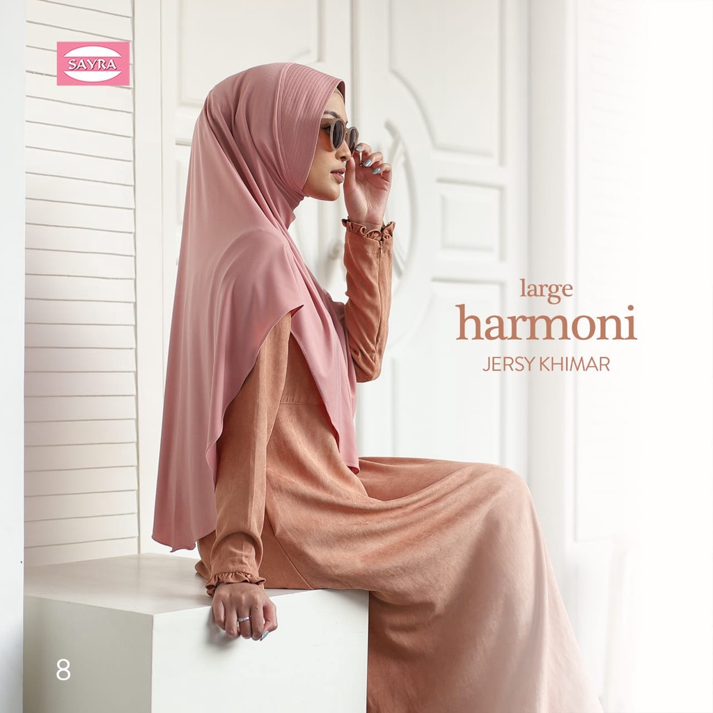 Jilbab Instan Bergo Harmoni Large & XL Jersy Khimar Ori Sayra SAYRA1-DUSTY