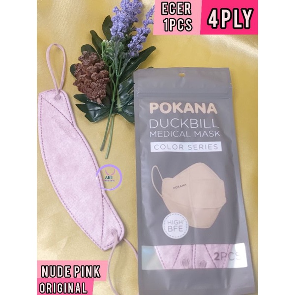 Pokana Duckbill mask nude pink 4ply isi 2 color series original | masker pokana duckbill 4ply grosir