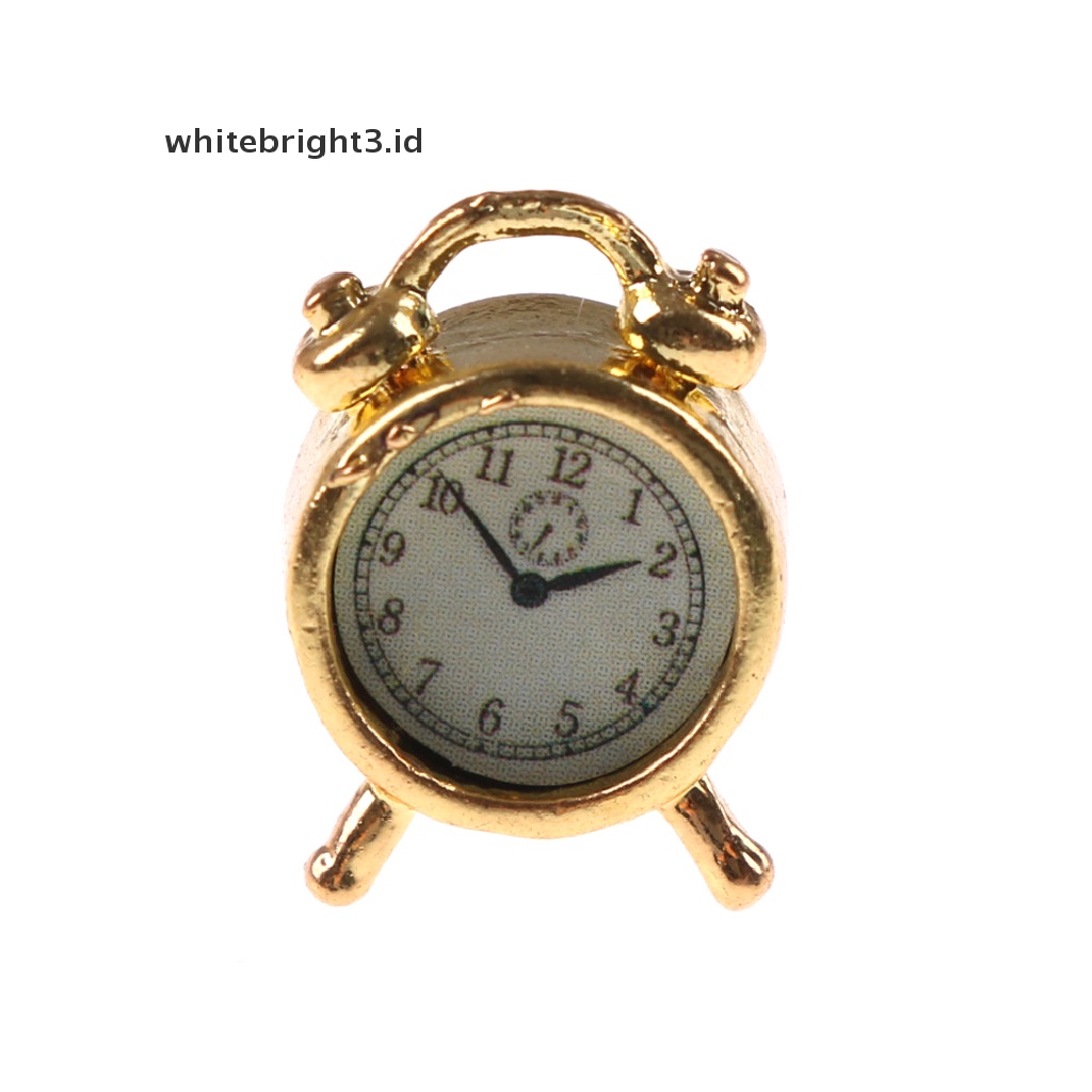 (whitebright3.id) Miniatur Jam Alarm Bahan Metal Skala 1: 12 Untuk Dekorasi Ruang Tamu Rumah Boneka  Miniatur Jam Alarm Bahan Metal Untuk Rumah Boneka 1 / 12  Miniatur Alarm Bahan Metal Untuk Rumah Boneka 1 / 12