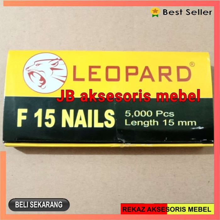 

ISI PAKU TEMBAK NAILS F15 LEOPARD / REFILL STAPLES TEMBAK LURUS 15 mm