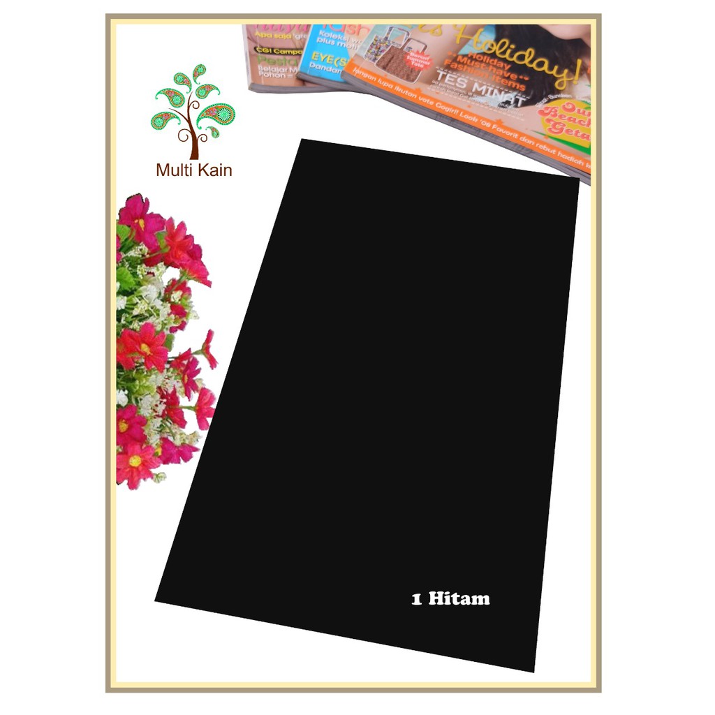 Bahan multi Kain Tile / Tille / Tule Polos Stretch / Spandex Tinggi 1,5 meter Grosir / Meteran-1 Hitam