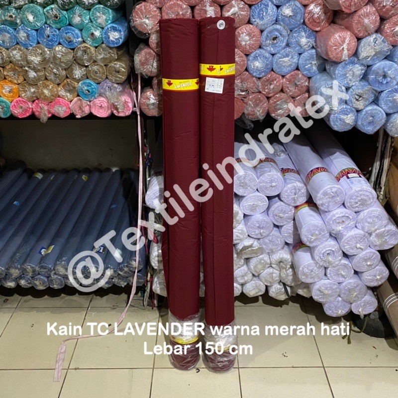 ( per setengah meter ) kain katun jepang merah hati marun maroon TC LAVENDER meteran ECERAN bahan baju kemeja hem atasan seragam kerja gamis koko bergo jilbab hijab kerudung dekorasi dekor background backdrop foto kerajinan tangan craft