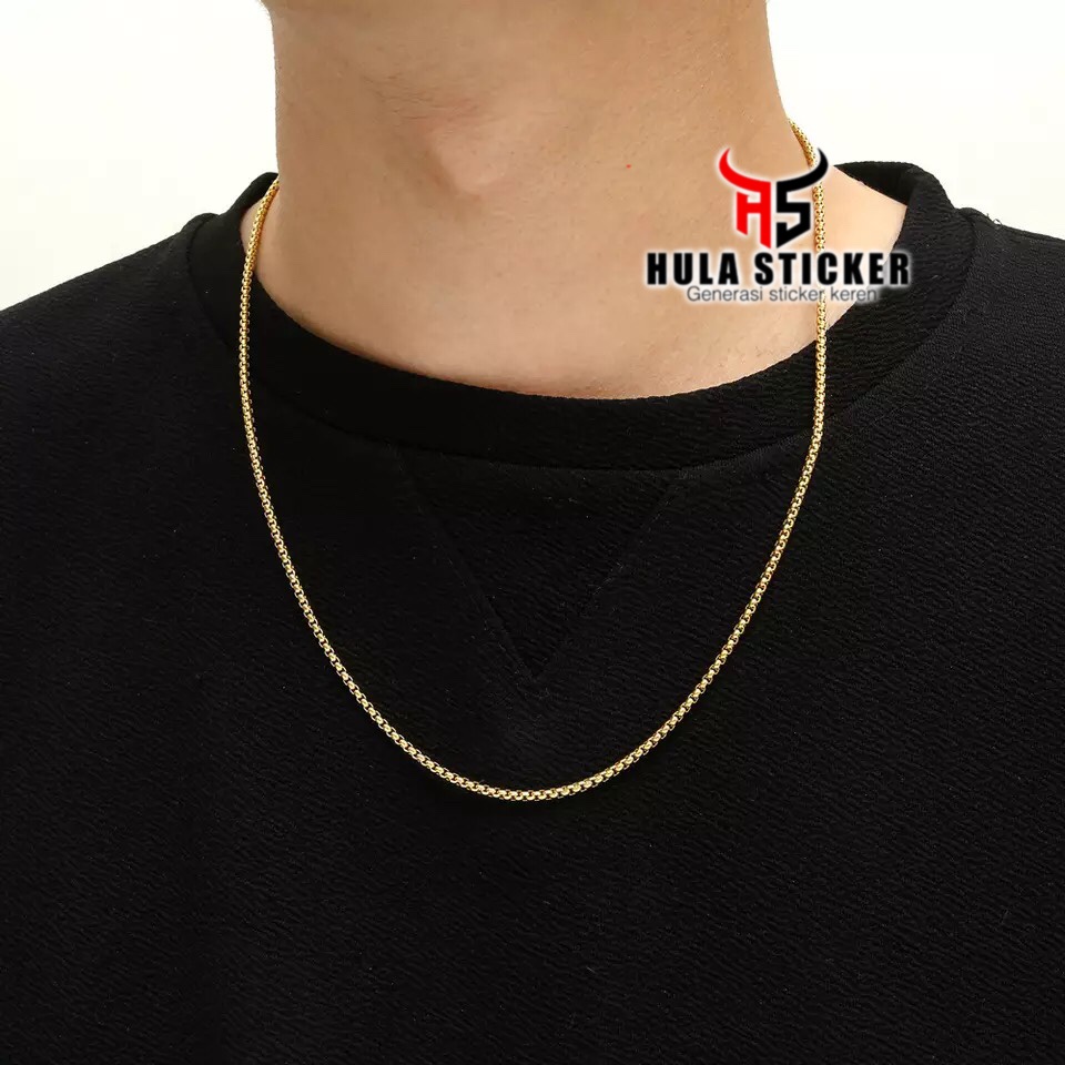 Kalung Rantai MCI Titanium Stainless 316L Anti Karat ROLO GOLD Premium Chain / Kalung Rantai Pendant