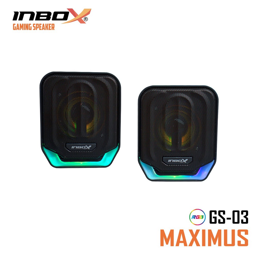 Speaker gaming inbox wired usb audio 3.5mm rgb 3d sound game bass maximus gs-03 gs03