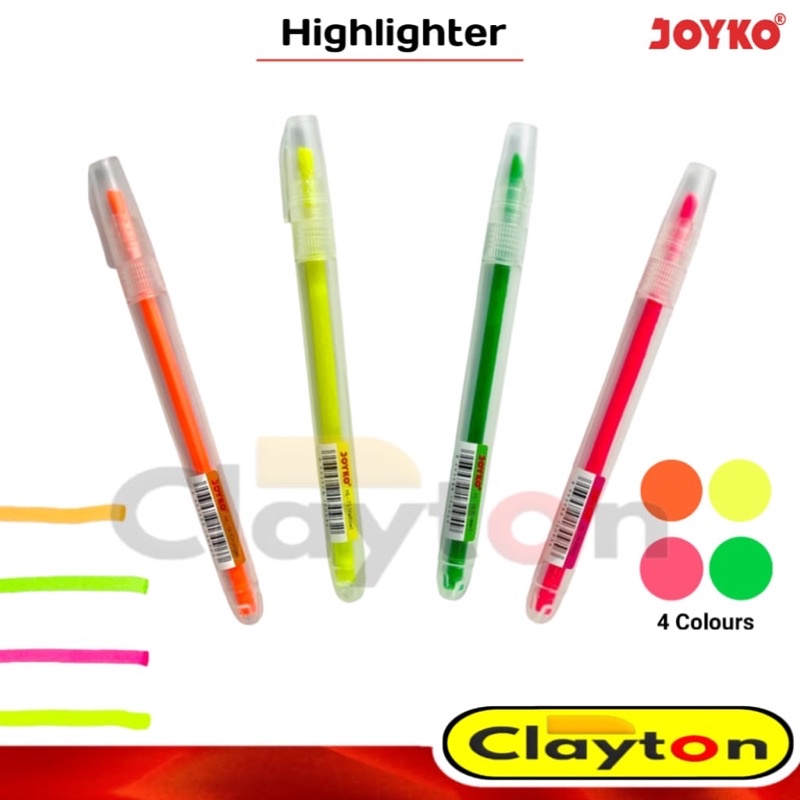 Stabilo Joyko Hl-73-76 Highlighter Penanda Warna Stabilo Pastel Penanda Buku Stabilo Mini Alat Sekolah Stabilo Warna Warni