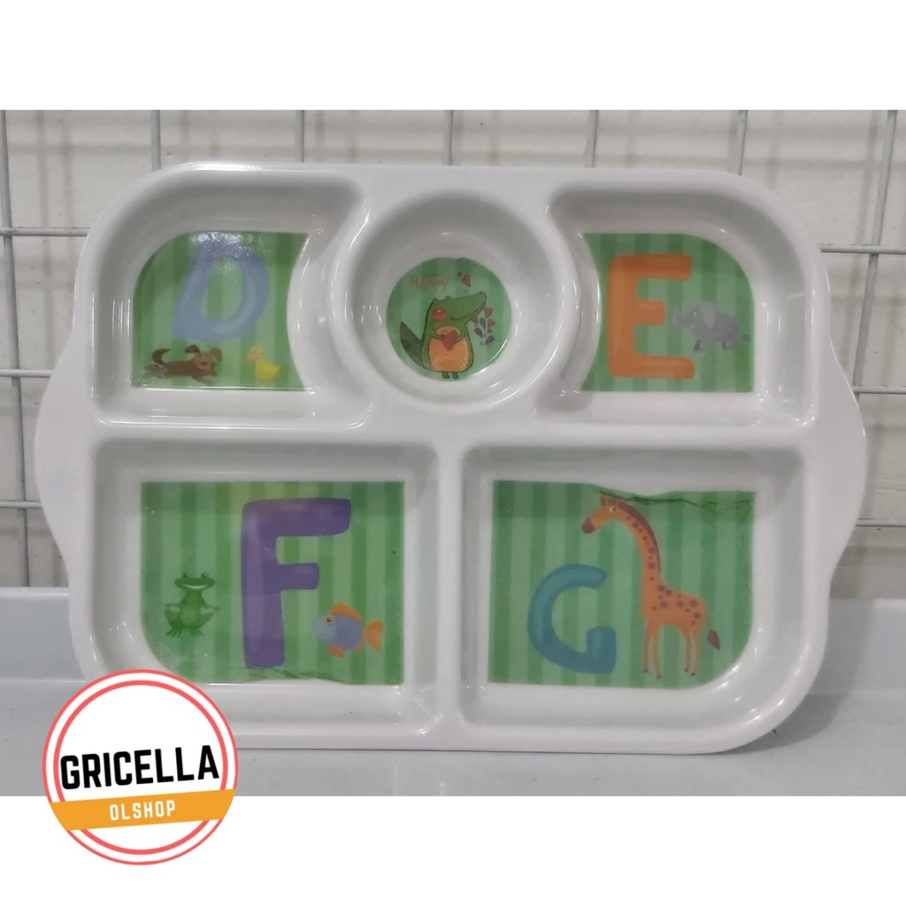 PIRING MAKAN ANAK 5 SEKAT MELAMIN / PIRING MAKAN BEBY SEKAT 5