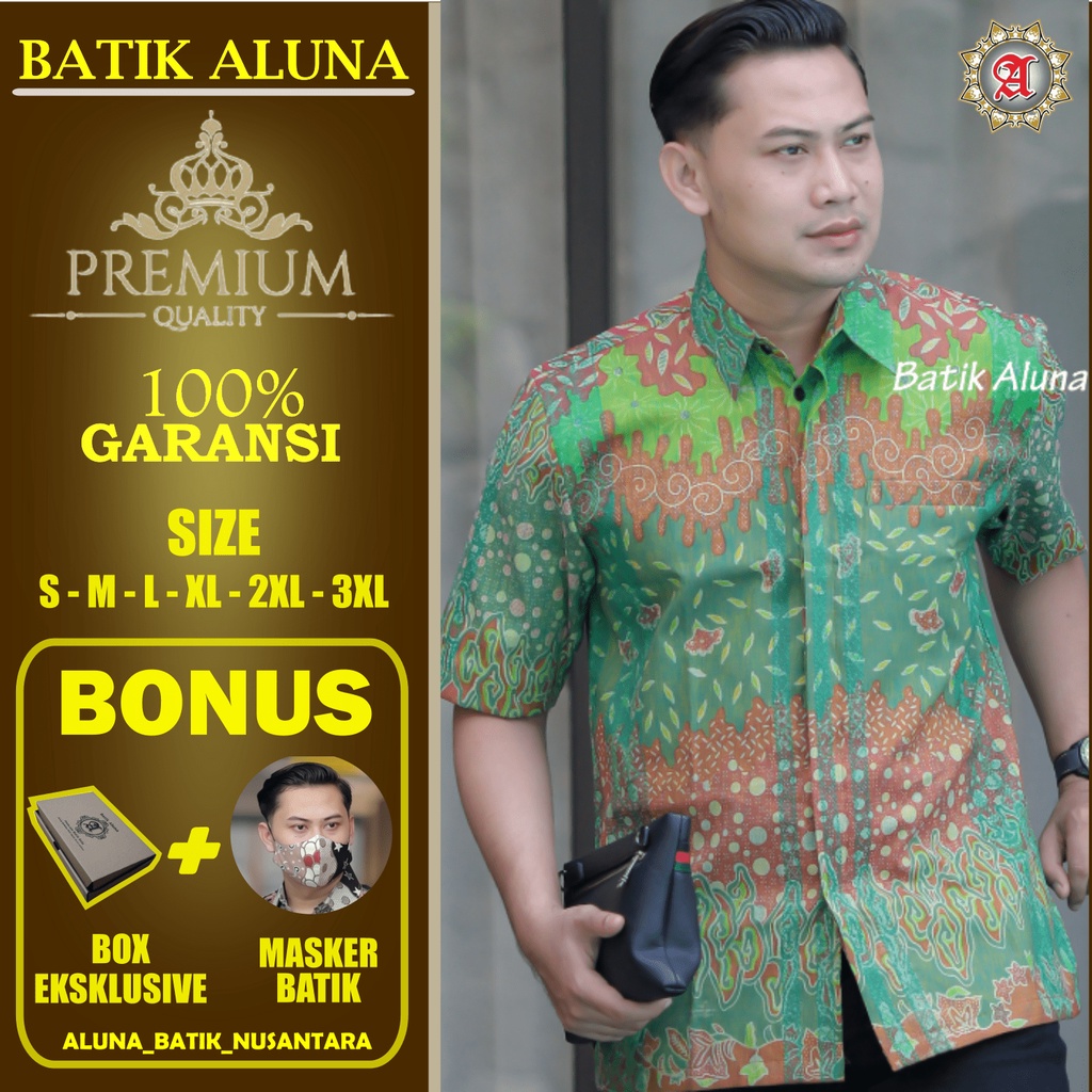 Batik Pria Lengan Pendek Premium BATIK TENUN HRB026 motif EXCLUSIVE Kode FPT 001 S M L XL XXL XXXL A