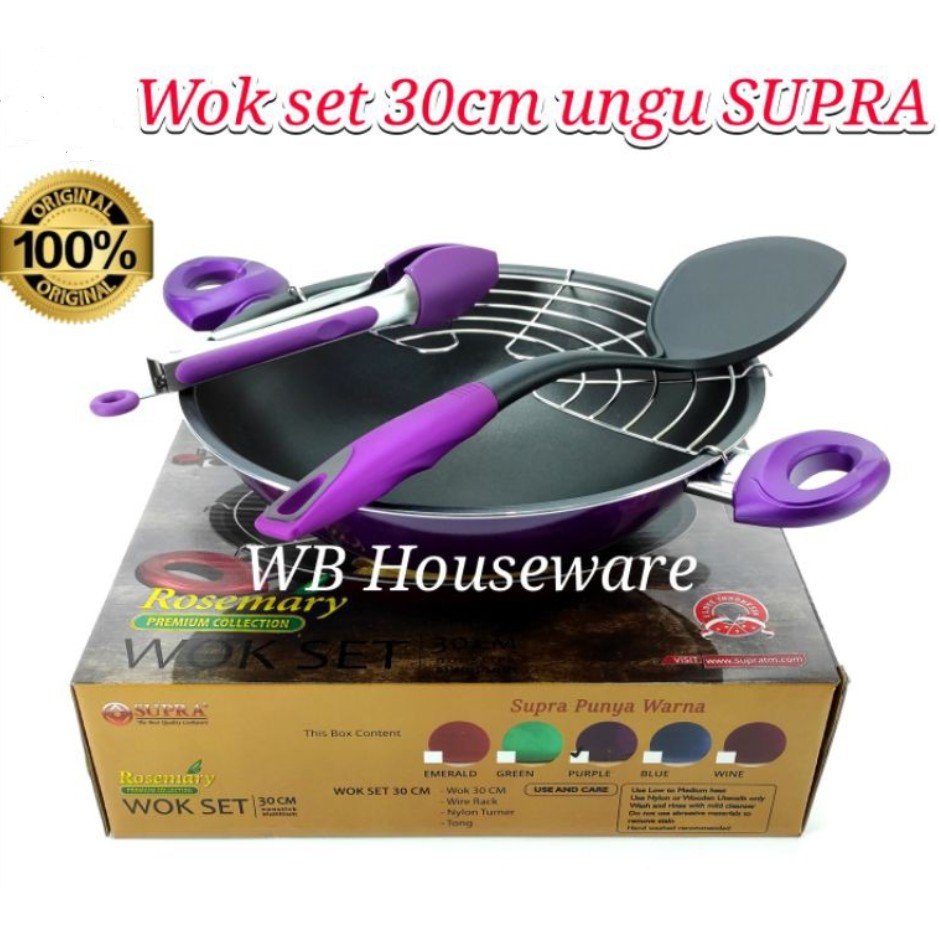 Peralatan Masak / Wajan Tempura /Wajan set aluminium teflon /teplon anti lengket /wok set 30cm SUPRA
