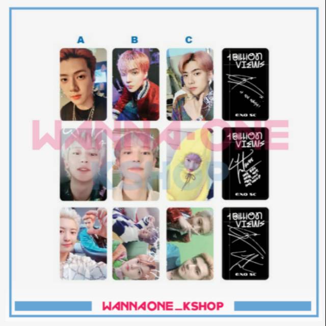 Photocard e x o sc sehun chanyeol album 1 billion views