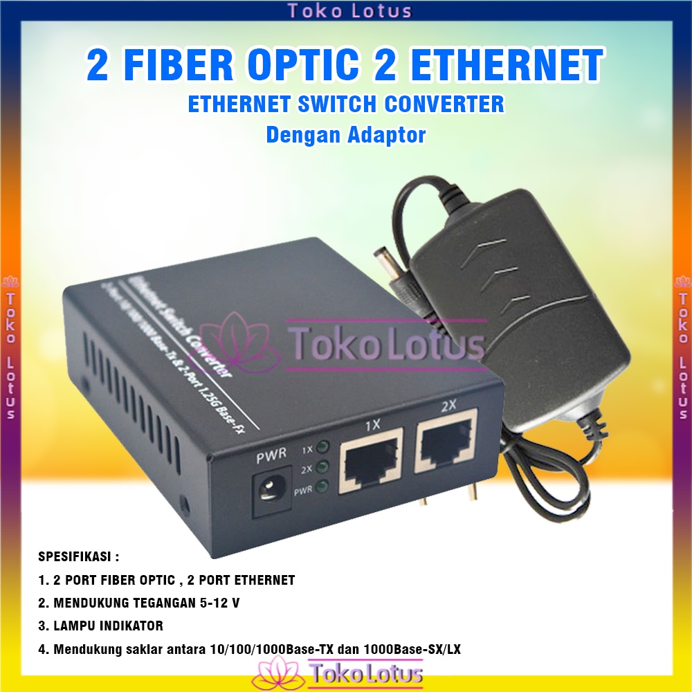 [Bisa Bayar Ditempat] MEDIA CONVERTER 2 FIBER 2 ETHERNET CM2F2E 2F2E-ConverterSaja / FULLSET