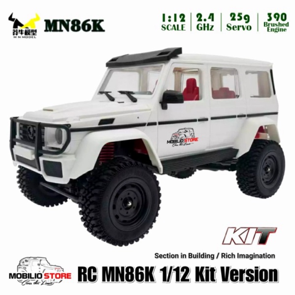 Promo MN86K 1:12 Scale G500 4x4 Offroad DIY MN 86 Kit Version Remote Control - Putih Diskon