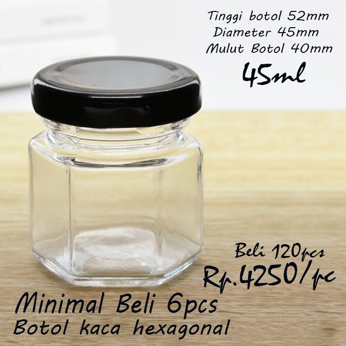 Jual Toples Jar Kaca Hexagon Hexagonal Heksagon Heksagonal Ml Botol