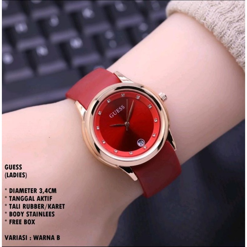 Jam Tangan Kasual Jam Tangan Analog Rubber Ladies Wanita Terlaris