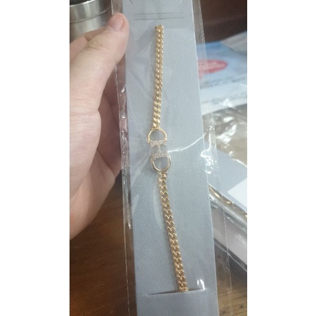 gelang huruf h permata putih emas asli 375 8k 17cm logo