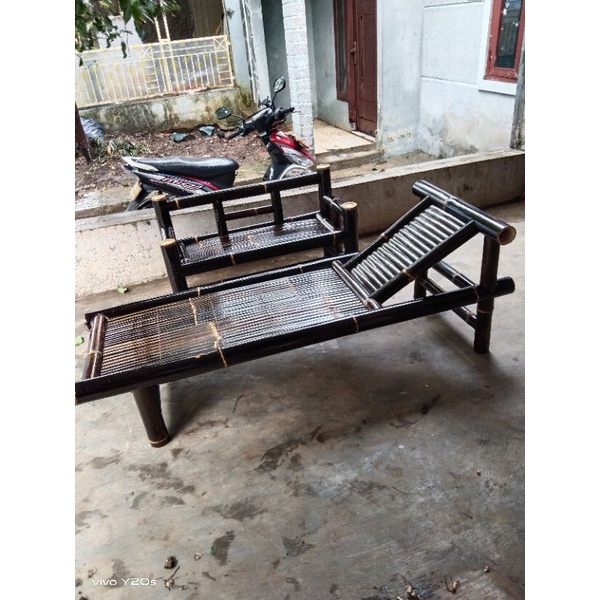 kursi malas bambu hitam/Wulung di kursi tamu, kursi makan, kursi teras, kursi santai, kursi minimali