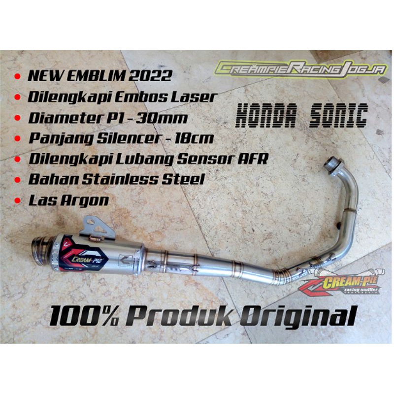 Knalpot Creampie Honda Sonic tipe CP3 Stenlis AFR Besar