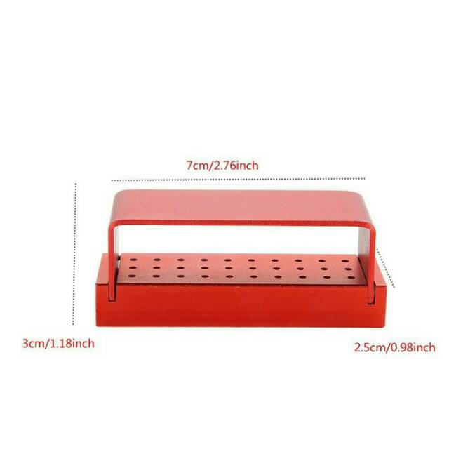 Dental bur box kotak bur gigi highspeed / tempat bur high speed stainless 30 holes lubang bur holder