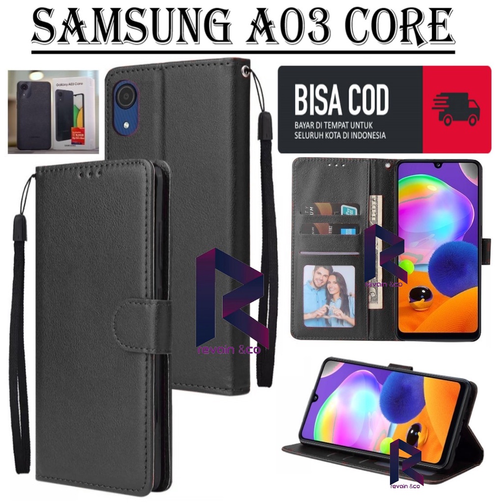 NEW SAMSUNG GALAXY A03 CORE CASE FLIP WALLET LEATHER KULIT PREMIUM SARUNG BUKA TUTUP FLIP CASE SAMSUNG A03 CORE