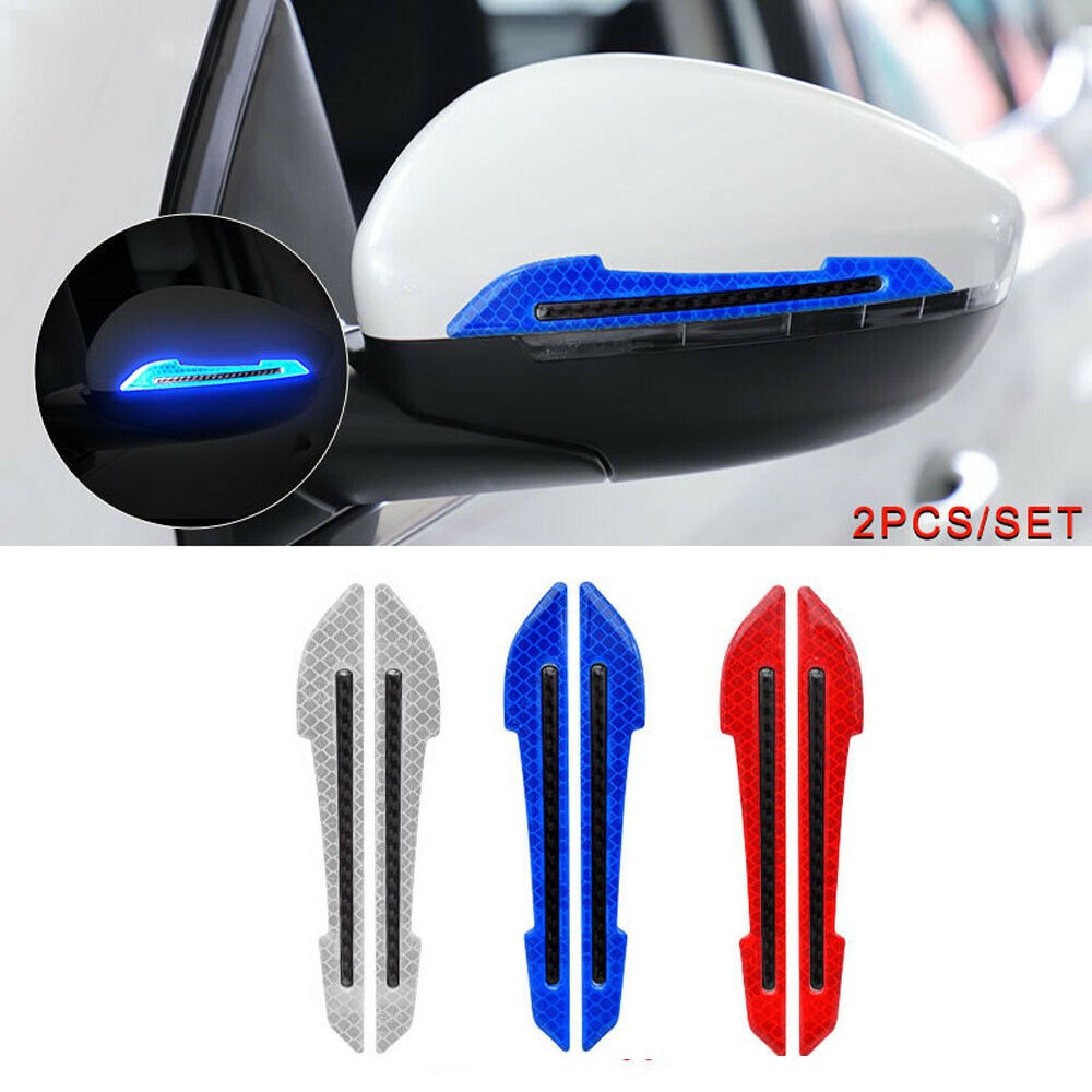 3D Sticker Reflector (2 Pcs) Carbon Spion | Stiker Reflektor Pantulan Cahaya Mobil