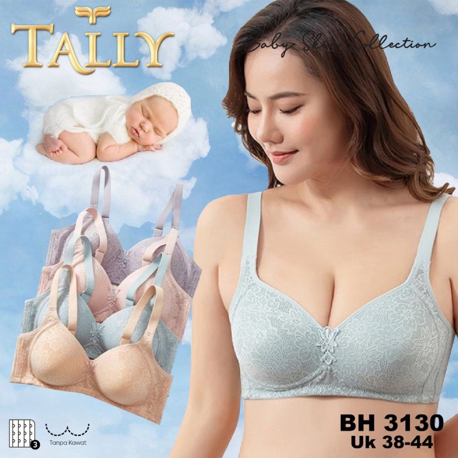 BH TALLY 3130 tanpa Kawat Katun Harian cup C Baby skin