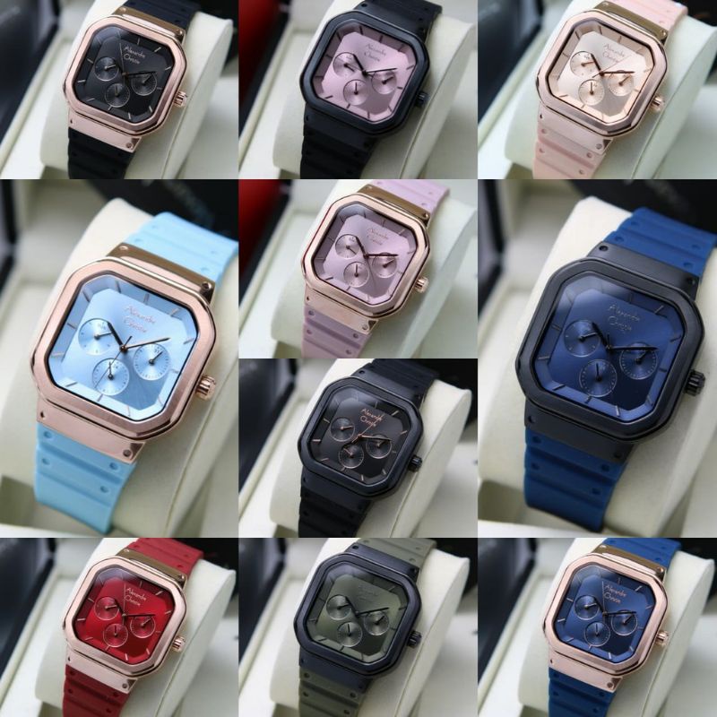 ALEXANDRE CHRISTIE AC2811 AC 2811 RING STAINLESS RUBBER BAND JAM WANITA