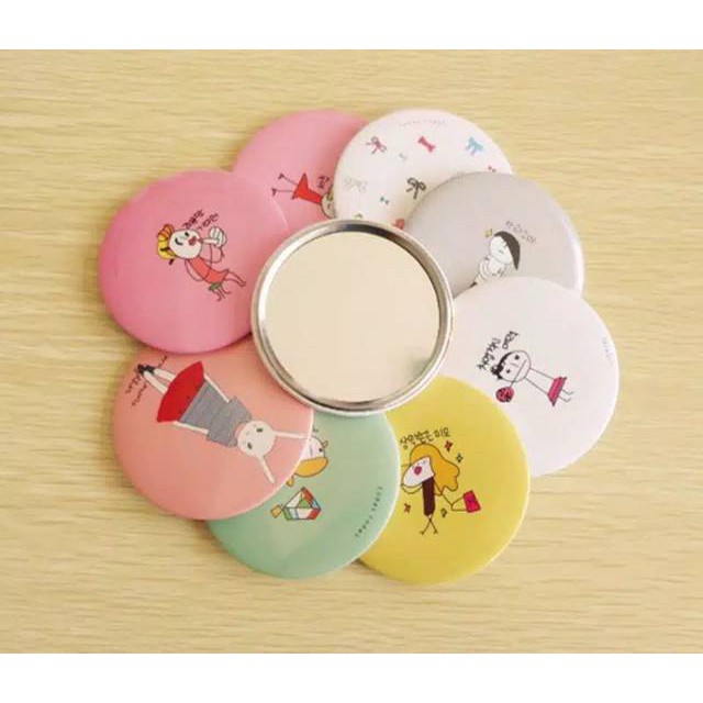 HAND MIRROR CERMIN KACA BULAT / SOUVENIR/ CERMIN IMPORT MURAH