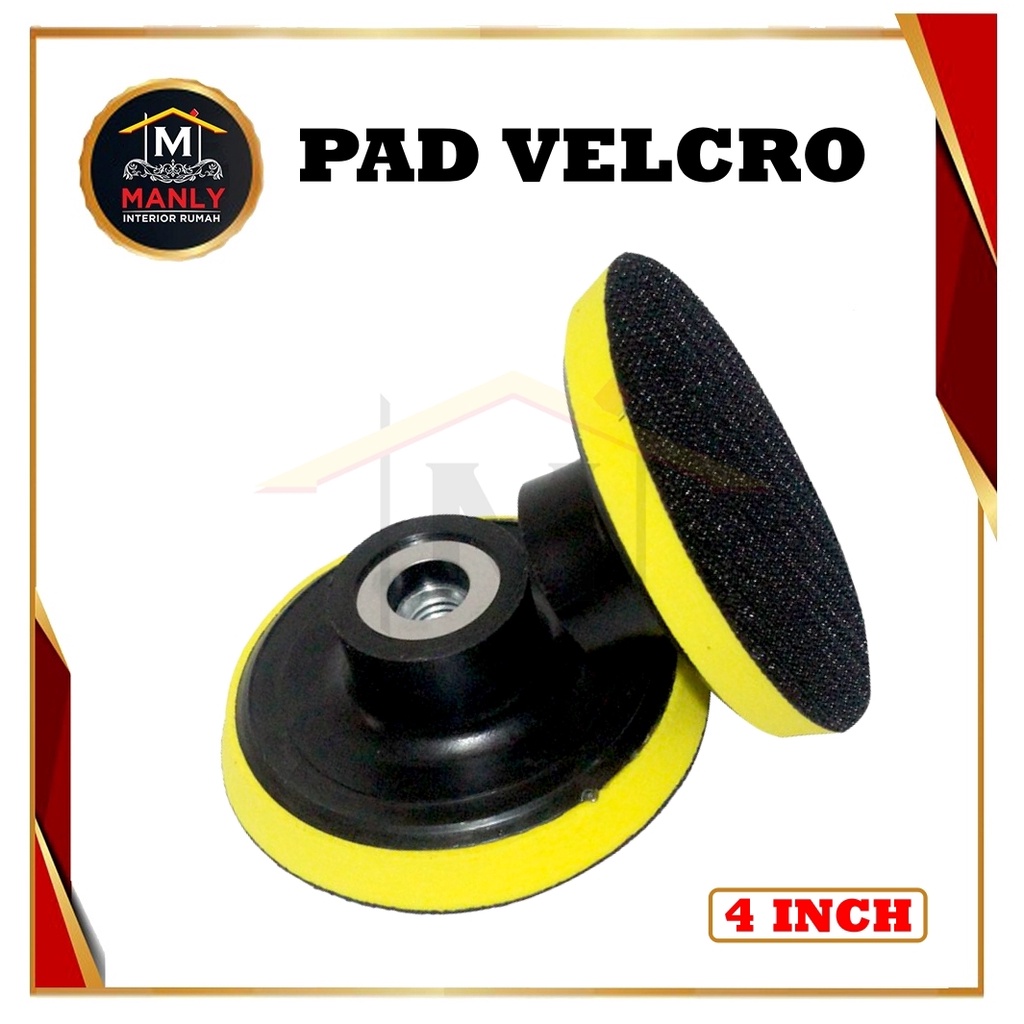 Tatakan Amplas Velcro 4'' Inch - Velcro Grit Pad M10 / isi 1 pcs