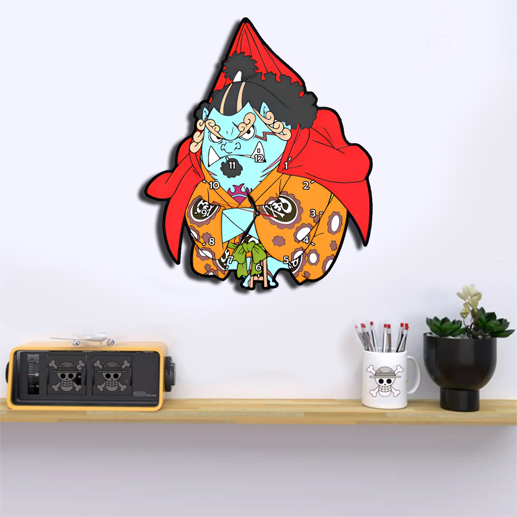 Jam Dinding Pola Unik Design Onepiece Special Edition Free Vintage Box + Baterai rajadekorofficial-Jinbei