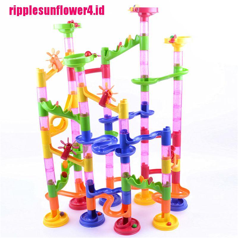 Mainan Balok Bangunan Lintasan Balap Kelereng Untuk Anak