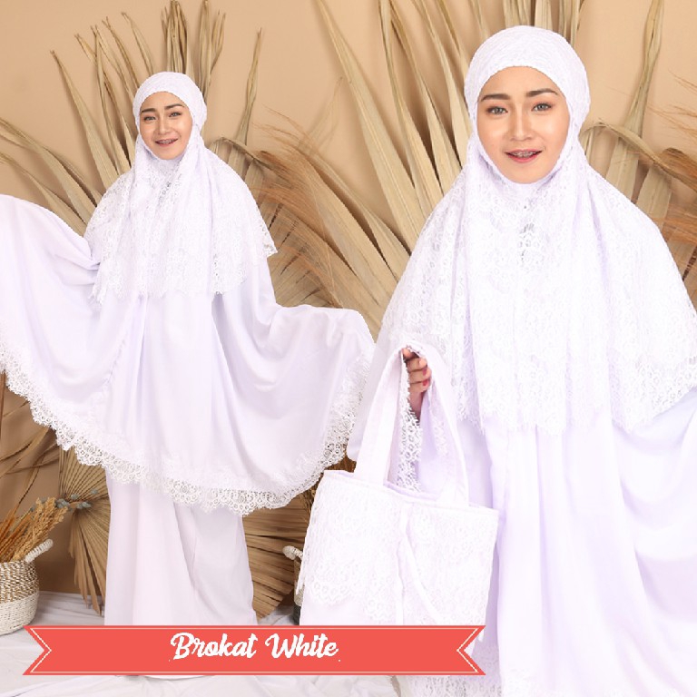 Mukena premium mewah silky jumbo sutra dewasa by PARISKU brokat khaki