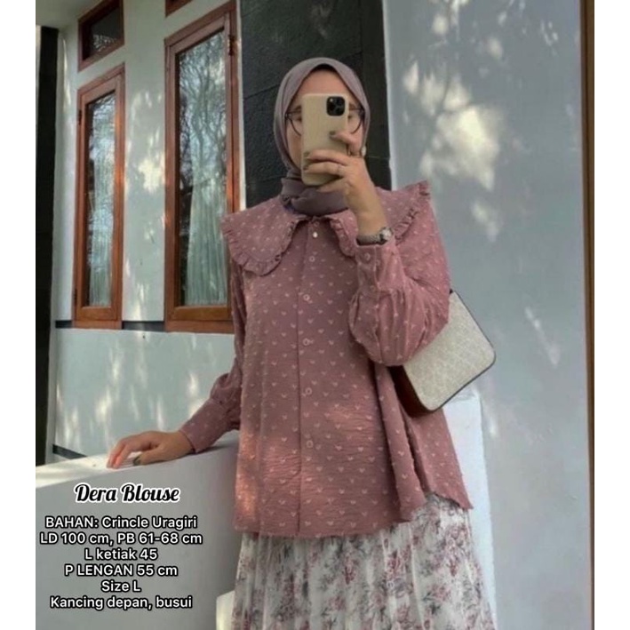 BLOUSE DERA / ATASAN WANITA KANCING CRINKLE URAGIRI