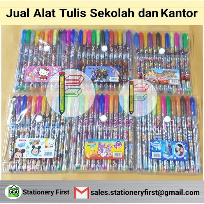 

JUAL GEL PEN GLITTER FANCY KARAKTER 12 WARNA