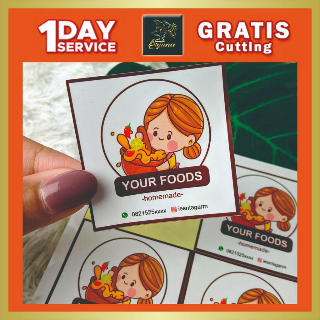 

Stiker Label Makanan Bentuk Kotak Sticker Custom Kemasan Toples