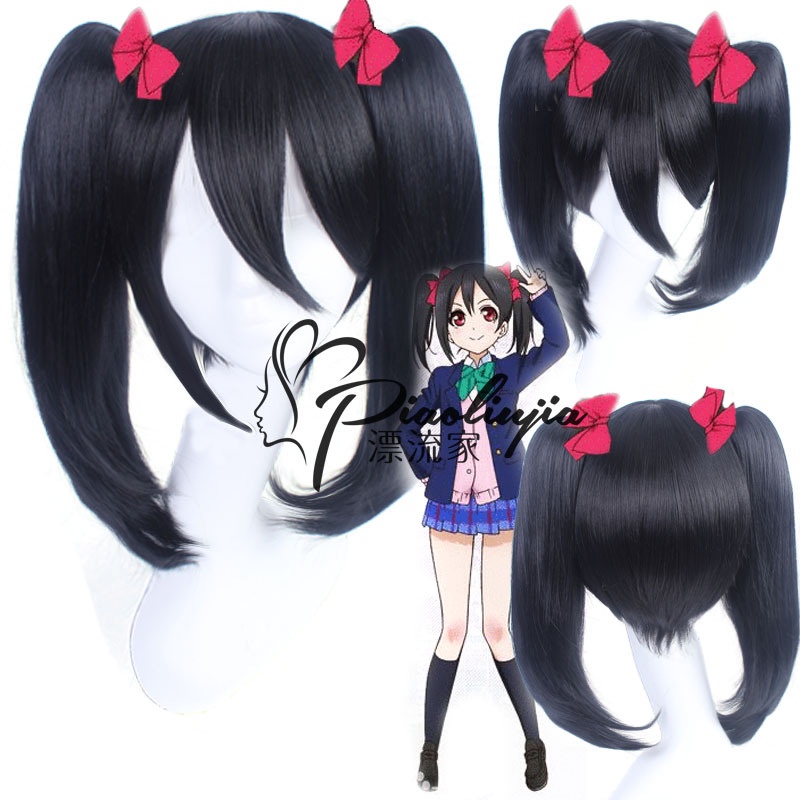 LOL-153 wig rambut palsu daily lolita cosplay love live nico yazawa twintail hitam