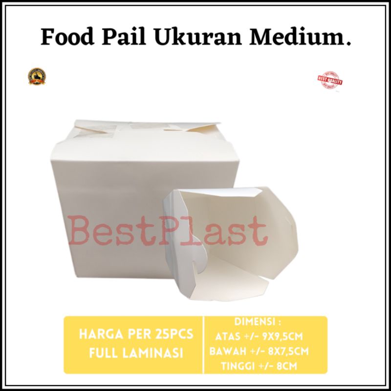 food pail M putih Starindo (25pcs) / rice box M putih (25pcs) / bento box M / box nasi uk M