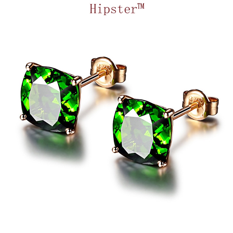 New Hot Sale Fashion Beautiful Square Crystal Simplicity Stud Earrings