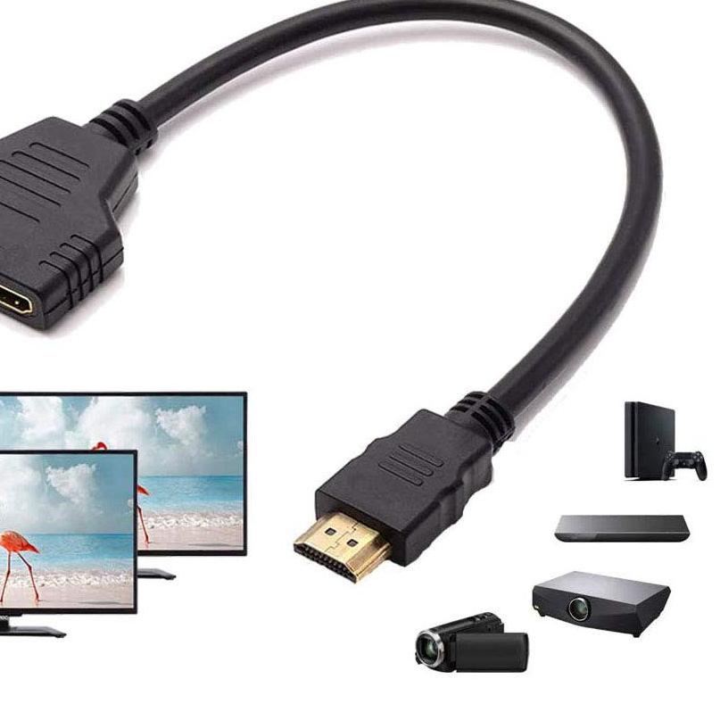 ⅍ Kabel hdmi cabang 2 port - Hdmi splitter 1-2 cable - Hdmi male to 2 hdmi female ✦