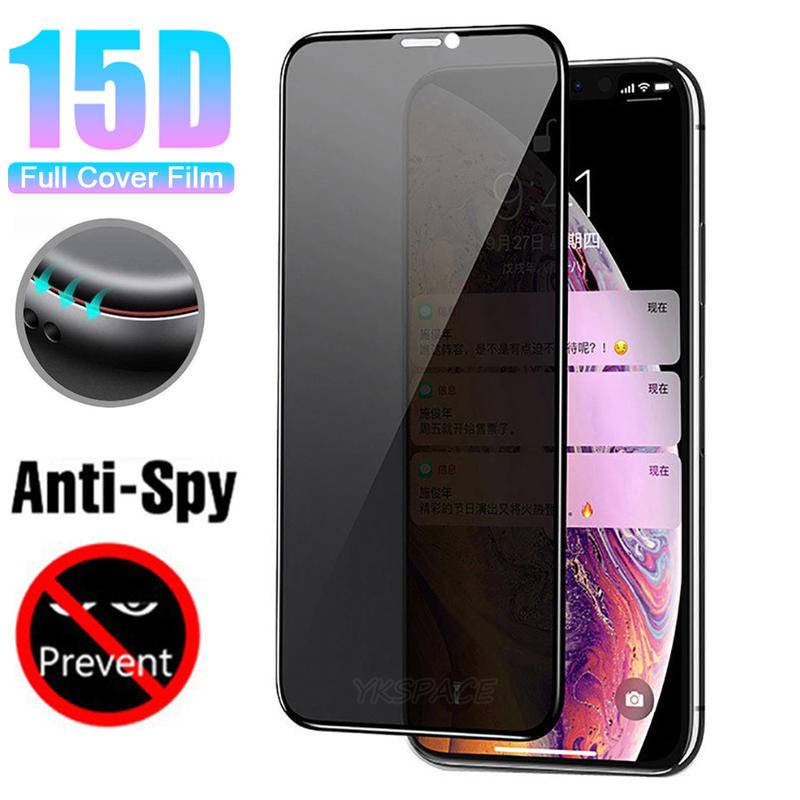 15D Curved edge to edge Full Cover Privacy Screen Protector For IPhone 11 12 Pro Max Mini  7 8 Plus X XS Max XR SE 2020 Anti Spy Glare Peep 3D Tempered Glass