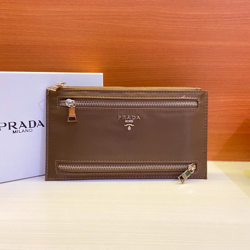 Prada milano clutch - dompet panjang - dompet wanita branded murah - prada wallet - dompet panjang t