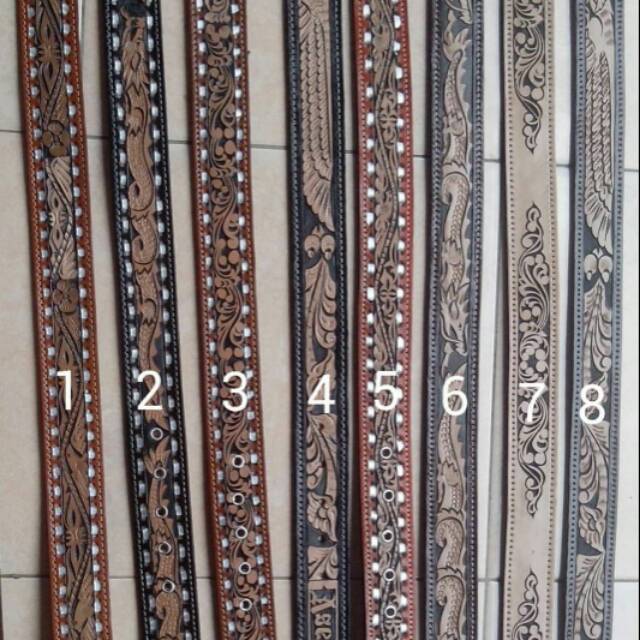 Sabuk ukir kulit  asli.....kerajinan tangan  produksi sendiri.. bisa kasih nama...