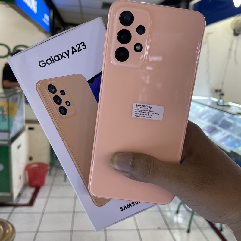 samsung a23 ram 6gb internal 128gb second mulus bekas pakai fullset original bawaan