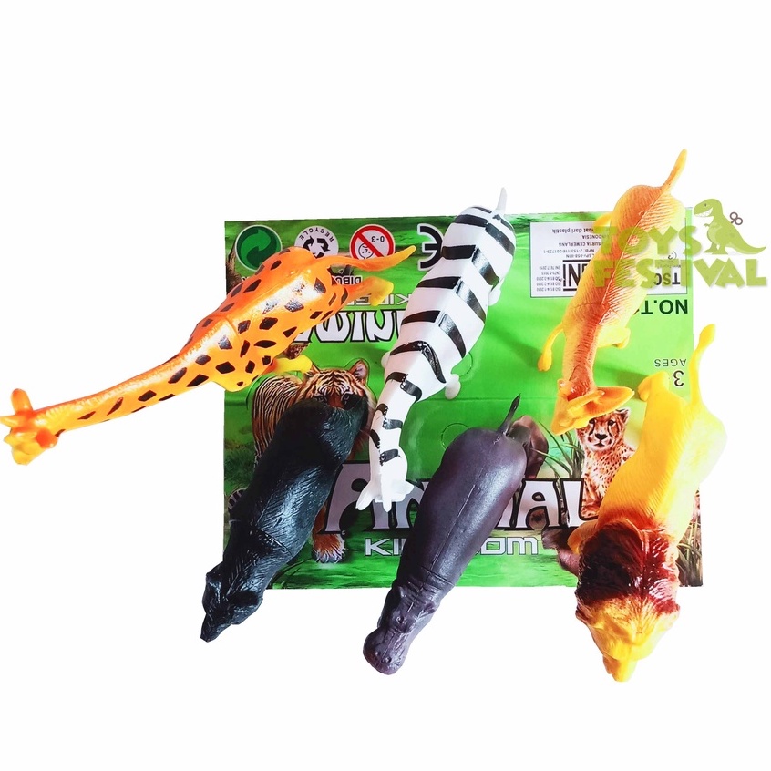 Isi 6 Pcs Mainan Koleksi Figure Set Animal Kingdom Multiwarna