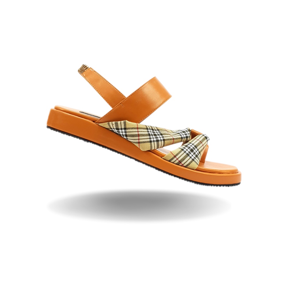 Sandal Tali Wanita Velonesia Slip Sandal Platform Wanita Sandal Wanita Tali Belakang - Kanna-COKLAT